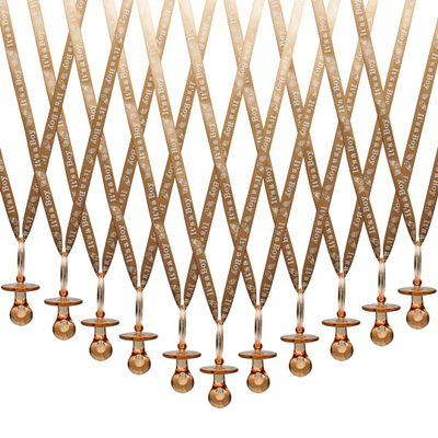 36 Pieces It's a Boy Baby Shower Pacifiers Necklace Acrylic Baby Party Favors Charm Pacifiers Necklace Baby Shower Party Decorations Table Scatter (Tan)