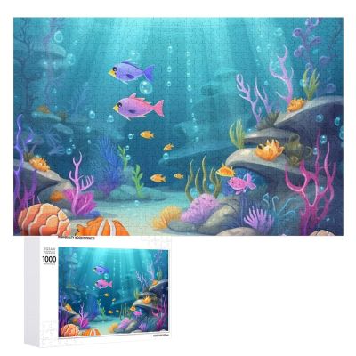 1000 PCS Jigsaw Puzzle for Adults Personalized Picture Puzzle Under Sea Customized Wooden Puzzle for Family, Birthday, Wedding, Game Nights Gifts Animal Puzzle