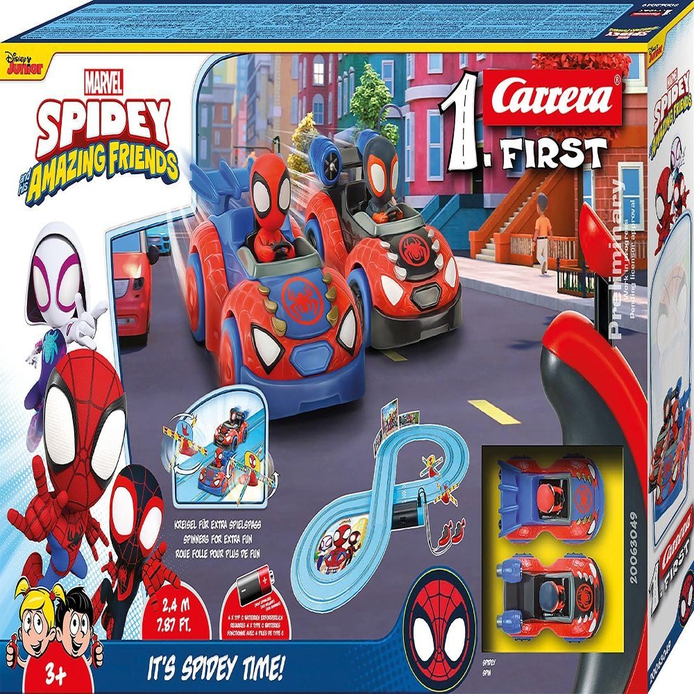 Carrera - 20063049 - Carrera First I Spidey Web Spinners Race Track Set I Car for Racetrack | Racetracks and Licensed Slot Cars | Up to 2 Players | for Children from 3 Years and Adults