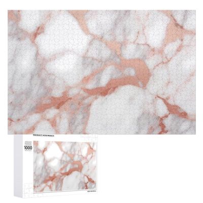 1000 PCS Jigsaw Puzzle for Adults Personalized Picture Puzzle Rose Gold Marble Customized Wooden Puzzle for Family, Birthday, Wedding, Game Nights Gifts Animal Puzzle