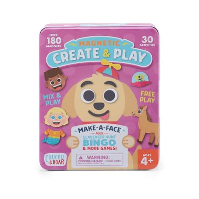 Chuckle & Roar - Magnetic Create & Play - Dress Up Play - On The Go Fun - Tin for Storage - Ages 4 and Up