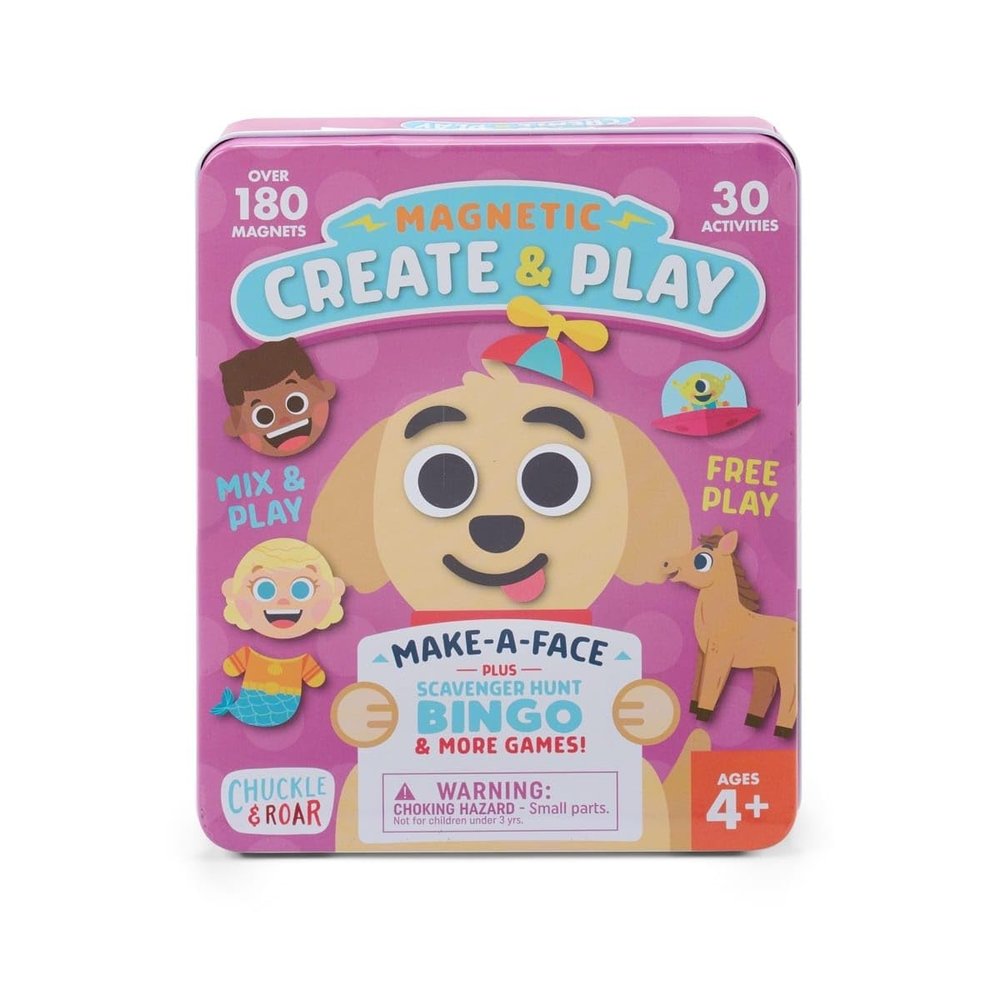 Chuckle & Roar - Magnetic Create & Play - Dress Up Play - On The Go Fun - Tin for Storage - Ages 4 and Up