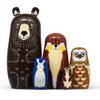 WJDLM 5Pcs Russian Nesting Dolls Stacking Wooden Handmade Matryoshka Dolls Cute Cartoon Animal Pattern Great Gift for Birthday or Home Decoration (Brown Bear) view 1