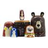 WJDLM 5Pcs Russian Nesting Dolls Stacking Wooden Handmade Matryoshka Dolls Cute Cartoon Animal Pattern Great Gift for Birthday or Home Decoration (Brown Bear) view 2