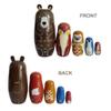 WJDLM 5Pcs Russian Nesting Dolls Stacking Wooden Handmade Matryoshka Dolls Cute Cartoon Animal Pattern Great Gift for Birthday or Home Decoration (Brown Bear) view 3