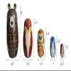 WJDLM 5Pcs Russian Nesting Dolls Stacking Wooden Handmade Matryoshka Dolls Cute Cartoon Animal Pattern Great Gift for Birthday or Home Decoration (Brown Bear) view 4