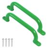 Purife 13 Inch Green Outdoor Metal Playground Handles Set of 2 - Steel Safety Handles for Playset, Swing Sets Accessories Grab Bars, Kids Hand Grips for Playhouse, Treehouse, Jungle Gym view 1