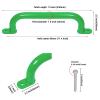 Purife 13 Inch Green Outdoor Metal Playground Handles Set of 2 - Steel Safety Handles for Playset, Swing Sets Accessories Grab Bars, Kids Hand Grips for Playhouse, Treehouse, Jungle Gym view 3