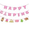 Kristin Paradise Happy Camping Banner, Glamping Party Sign Decorations for Girl, Pink Camper Theme Supplies, Camp Birthday Themed Decor view 1