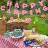 Kristin Paradise Happy Camping Banner, Glamping Party Sign Decorations for Girl, Pink Camper Theme Supplies, Camp Birthday Themed Decor view 4
