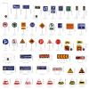56Pcs Traffic Road Signs Playset Street Signs Mini Traffic Cones Crosswalk Signal Toys for Children Safety Education Plaything view 4