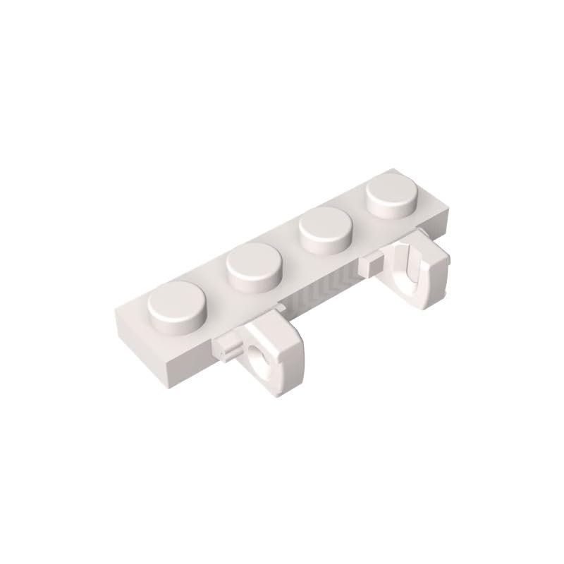 Gobricks 44568 51483 Hinge Plate 1x4 Locking Dual 1 Finger, White, 50 pcs