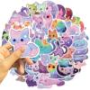 50 Pcs Cartoon Rainbow Starry Sky Cat Stickers, Cute Aesthetic Cat Waterproof Stickers, Vinyl Stickers for Water Bottle, Laptop, Phone, Skateboard for Teens Girls Kids and Women view 3
