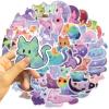 50 Pcs Cartoon Rainbow Starry Sky Cat Stickers, Cute Aesthetic Cat Waterproof Stickers, Vinyl Stickers for Water Bottle, Laptop, Phone, Skateboard for Teens Girls Kids and Women view 4