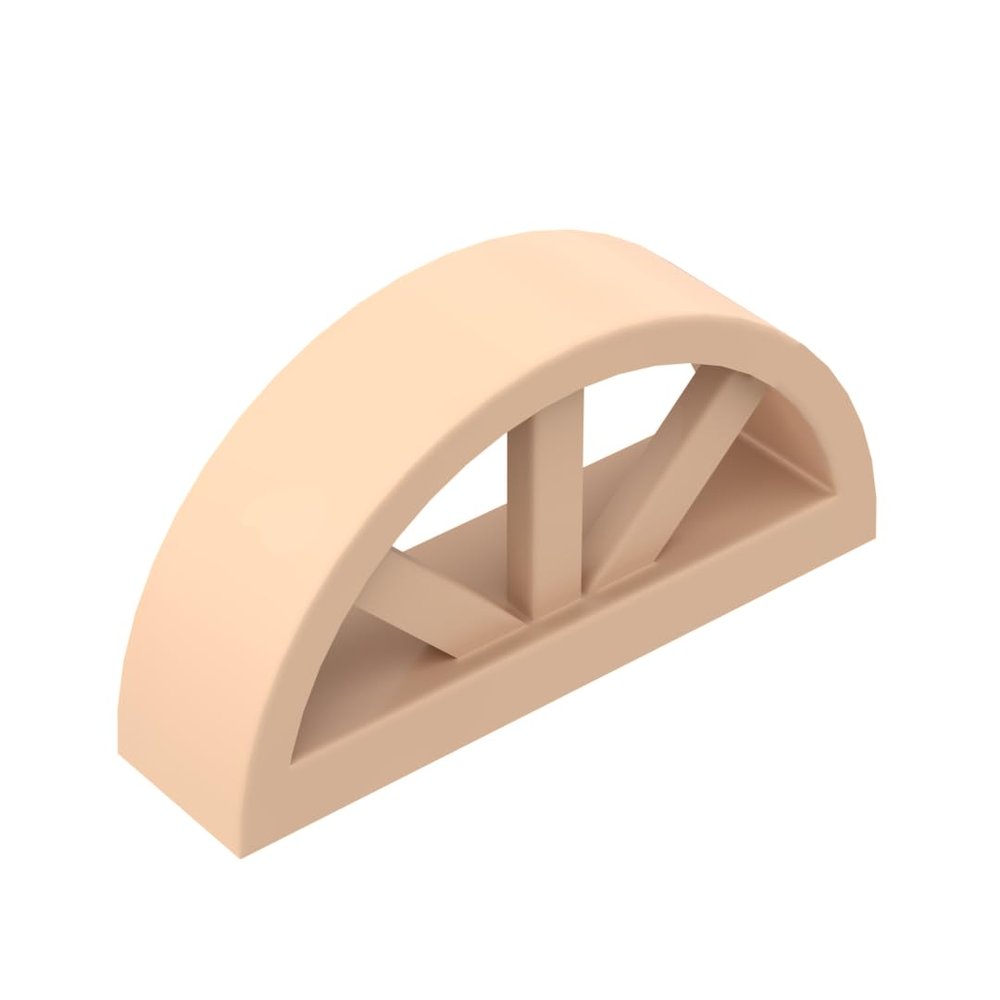 Gobricks GDS-873 20309 Window 1x4x1 2/3 With Spoked Rounded Top, 50 pcs