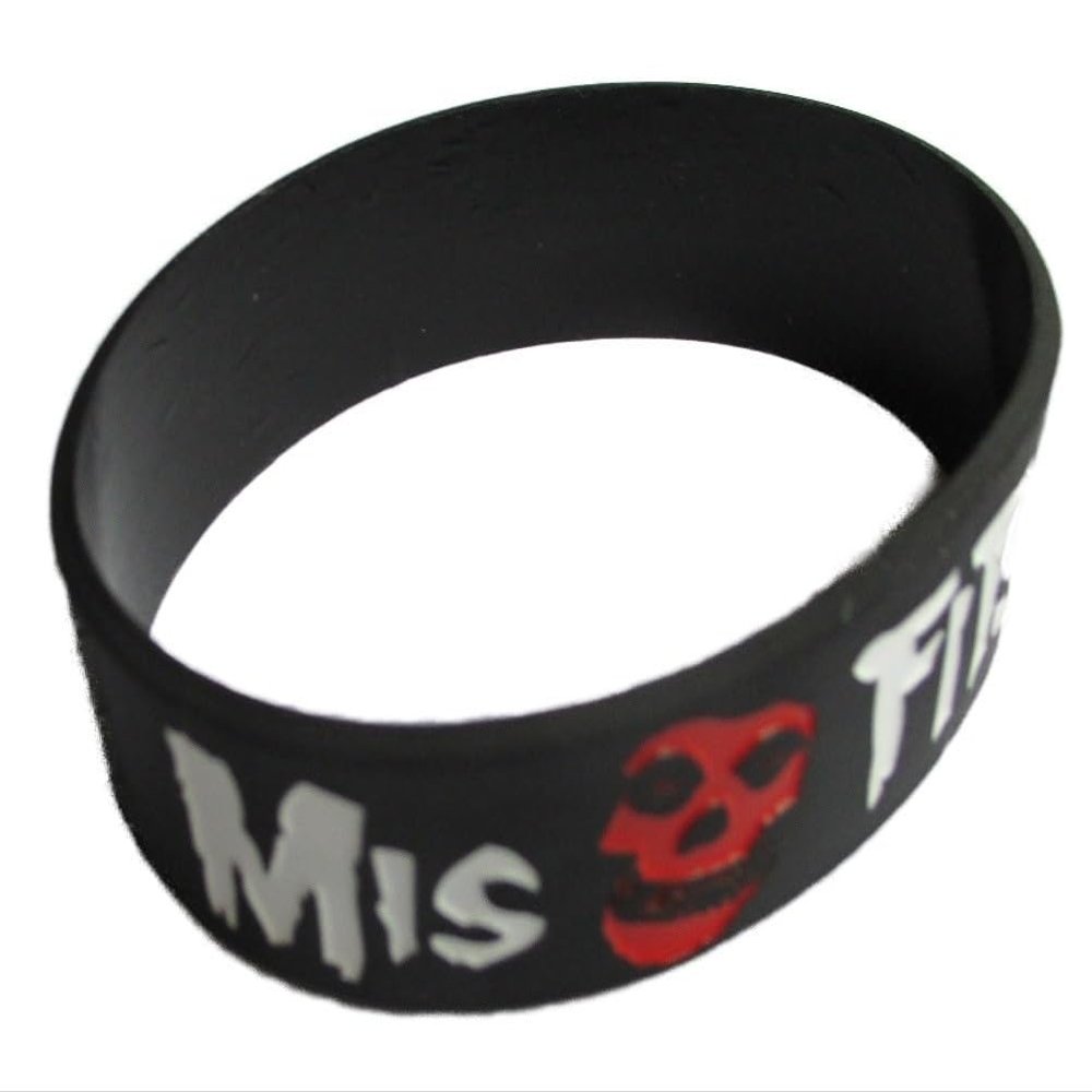 bracelet silicone group the misfits punk rock roll man woman teen, One Size, Silicone