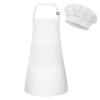 BOUBONI Kids Apron and Chef Hat Set Adjustable Child Art Aprons with 2 Pockets Toddler Chef Hat and Apron for Cooking Baking Painting (White) view 1