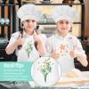 BOUBONI Kids Apron and Chef Hat Set Adjustable Child Art Aprons with 2 Pockets Toddler Chef Hat and Apron for Cooking Baking Painting (White) view 4