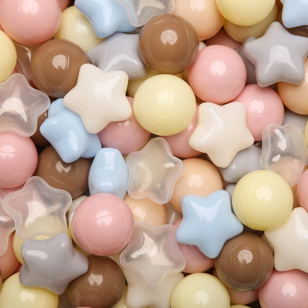GOGOSO Ball Pits Balls Toddlers 50 100 200 500 Plastics Shape Ball Non-Phthalate Non-BPA Non-Toxic 2.2-Inch Crush Proof Play Balls, Cream Mix,100 Balls