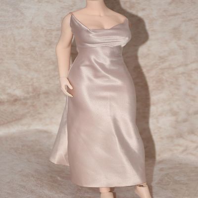 1/6 Scale Female Clothes,Female Silk Dress Long Skirt Slip Dress Clothing for 12inch PH TBL JO Worldbox Action Figure Body (Champagne)