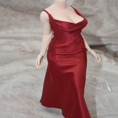 1/6 Scale Female Clothes,Female Silk Dress Long Skirt Slip Dress Clothing for 12inch PH TBL JO Worldbox Action Figure Body (Black)