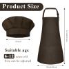 BOUBONI Kids Apron and Chef Hat Set Adjustable Child Art Aprons with 2 Pockets Toddler Chef Hat and Apron for Cooking Baking Painting (Brown) view 2