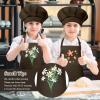 BOUBONI Kids Apron and Chef Hat Set Adjustable Child Art Aprons with 2 Pockets Toddler Chef Hat and Apron for Cooking Baking Painting (Brown) view 4