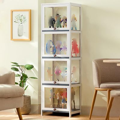 Collectible Display Case,Display Cabinet With Acrylic,Collectibles Toy Organizers Rack & Display Shelf,easy To Clean,sealed Dustproof,for Living Room Office. ( Color : Four floors , Size : 40cm )