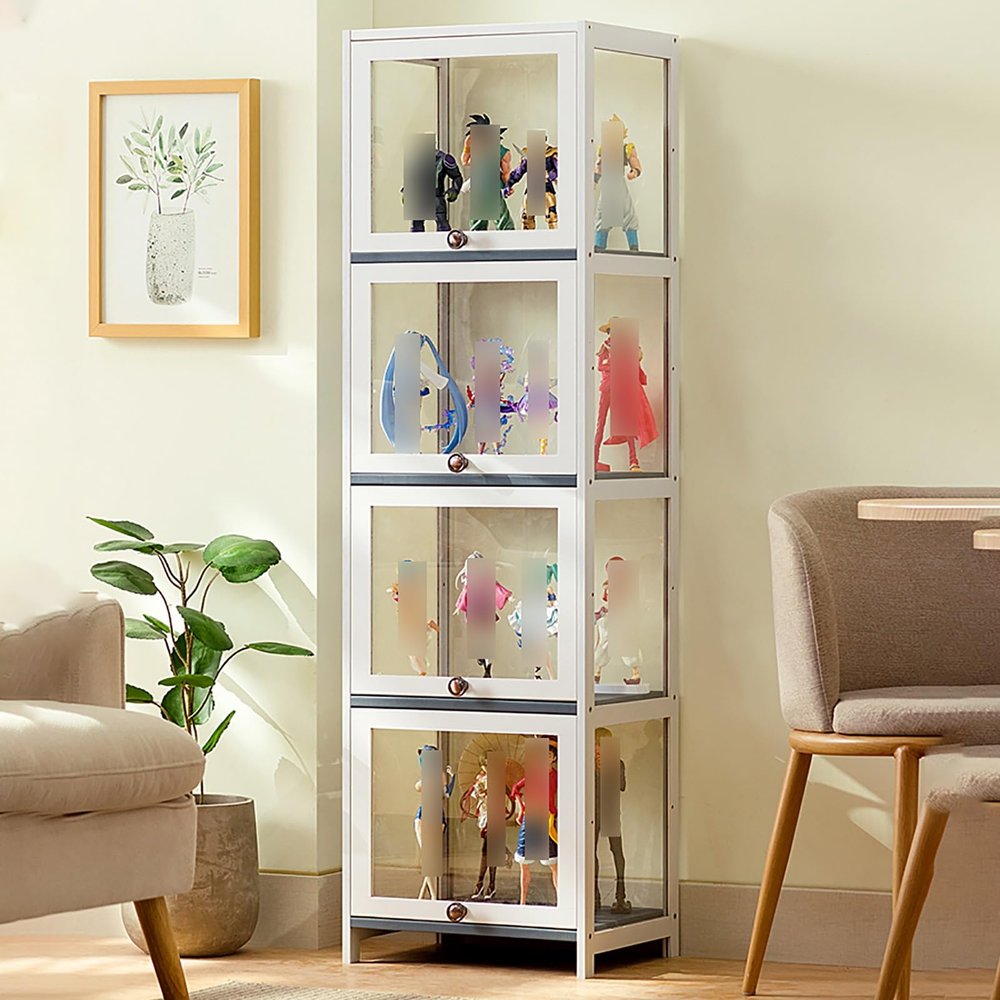 Collectible Display Case,Display Cabinet With Acrylic,Collectibles Toy Organizers Rack & Display Shelf,easy To Clean,sealed Dustproof,for Living Room Office. ( Color : Four floors , Size : 40cm )