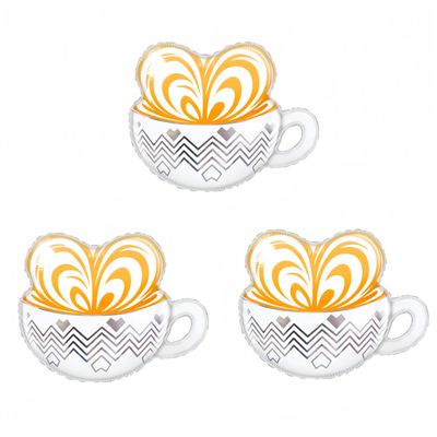 3Pcs Coffee Latte Balloons/Coffee Baby Shower Decorations/Coffe Birthday I Love You A Latte/Coffe-e Lovers Bar Table Decorations/Brunch Party Balloons/Bakery Pancakes Party Decor