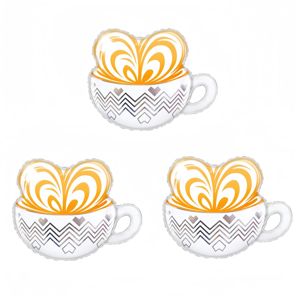 3Pcs Coffee Latte Balloons/Coffee Baby Shower Decorations/Coffe Birthday I Love You A Latte/Coffe-e Lovers Bar Table Decorations/Brunch Party Balloons/Bakery Pancakes Party Decor