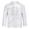 Miutii Kids Boys Sequin Jacket Suit One Button Tuxedo Blazer Prom Wedding Dinner Party Disco Costume Silver 8 Years view 2