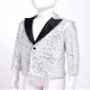 Miutii Kids Boys Sequin Jacket Suit One Button Tuxedo Blazer Prom Wedding Dinner Party Disco Costume Silver 8 Years view 4