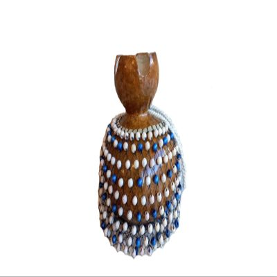 Blue Beaded Gourd Instrument, Musician gifts, Latin Agbe Instrument, Rhythm Instrument, Gift for sibling, Gradiation gifts