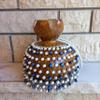 Blue Beaded Gourd Instrument, Musician gifts, Latin Agbe Instrument, Rhythm Instrument, Gift for sibling, Gradiation gifts view 2