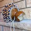 Blue Beaded Gourd Instrument, Musician gifts, Latin Agbe Instrument, Rhythm Instrument, Gift for sibling, Gradiation gifts view 3