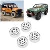 1.3 Inches Wheels Rim, Improved Balance Durable Fadeproof 4pcs 6 Holes Aluminum Alloy Wheel Rim for Traxxas TRX4M 1/18 RC Crawler (Silver) view 2