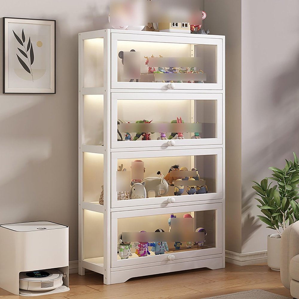 MTSYXYM Figure Display case,Collectibles Toy Organizers Rack,Collectibles Toy Organizers Rack & Display Shelf,Transparent Bamboo Display Case,Strong Load-Bearing Capacity. (Size : Four Floors)