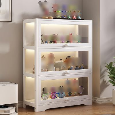 MTSYXYM Figure Display case,Collectibles Toy Organizers Rack,Collectibles Toy Organizers Rack & Display Shelf,Transparent Bamboo Display Case,Strong Load-Bearing Capacity. (Size : Three Floors)