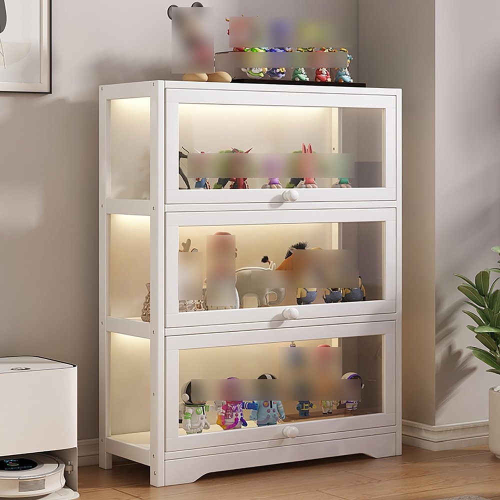 MTSYXYM Figure Display case,Collectibles Toy Organizers Rack,Collectibles Toy Organizers Rack & Display Shelf,Transparent Bamboo Display Case,Strong Load-Bearing Capacity. (Size : Three Floors)
