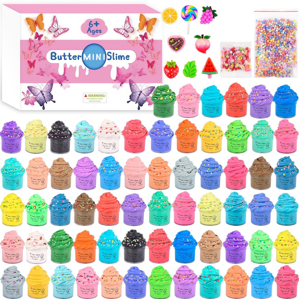 66 Pack Mini Butter Slime Kit, Super Soft and Non-Sticky, Christmas Bulk Slime for Kids, Party Favors,Christmas Stocking Stuffers, Classroom Rewards,Goodie Bag Stuffers for Teens Girls Boys 8-12