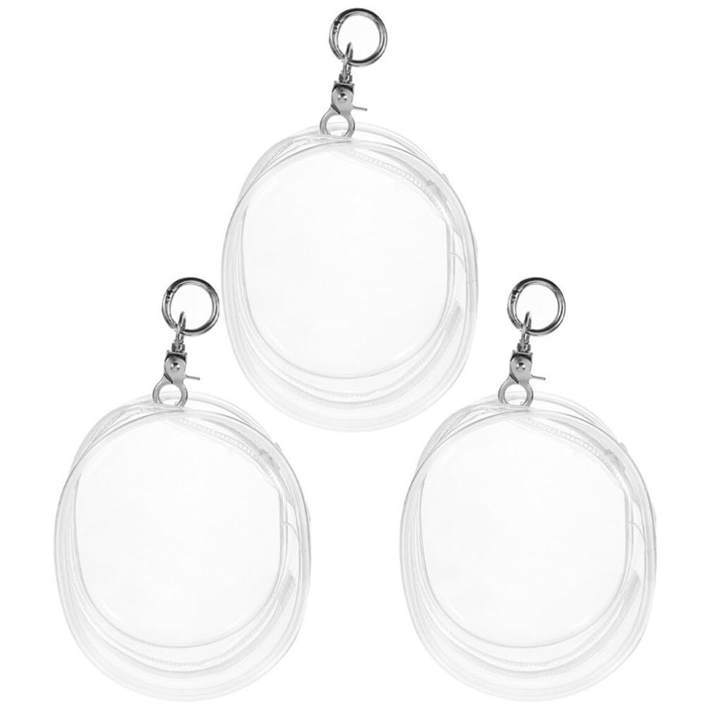 Abaodam Baby Doll Outing Bag 7.28X4.13X2.16In Clear Mini Doll Display Case with Keychain Portable Lightweight Waterproof Hanging Organizer for Collectible Toys