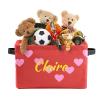 ZAACUSTOM Loving Heart Personalized Name Storage Bins Boxes Waterproof Custom Kids Toys Storage Basket Organizer Cubes Foldable Customized Box for Boys Girls, 1 Pack view 3