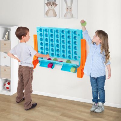 HONEY JOY Giant 4-in-A-Row, Wall Mounted & Tabletop Four Connect Game, Indoor Outdoor Board Game for Adults Kids, Basement Room, Jumbo 4-to-Score Connect Game Set w/Carrying Bag & 42 Coins