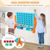 HONEY JOY Giant 4-in-A-Row, Wall Mounted & Tabletop Four Connect Game, Indoor Outdoor Board Game for Adults Kids, Basement Room, Jumbo 4-to-Score Connect Game Set w/Carrying Bag & 42 Coins view 4