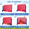 HONEY JOY Giant 4 in A Row, Wall Mounted & Tabletop Four Connect Game, Indoor Outdoor Board Game for Adults Kids, Basement Game Room Decor, Jumbo 4-to-Score Connect Game Set w/Carrying Bag & 42 Coins view 3