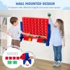 HONEY JOY Giant 4 in A Row, Wall Mounted & Tabletop Four Connect Game, Indoor Outdoor Board Game for Adults Kids, Basement Game Room Decor, Jumbo 4-to-Score Connect Game Set w/Carrying Bag & 42 Coins view 4