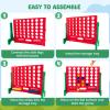 HONEY JOY Giant 4-in-A-Row, Wall Mounted & Tabletop Four Connect Game, Indoor Outdoor Board Game for Adults Kids, Basement Room, Jumbo 4-to-Score Connect Game Set w/Carrying Bag & 42 Coins view 3