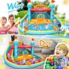 AKEYDIY Inflatable Bounce House with Double Water Slide & Splash Pool, Mega Backyard Water Park with Blower Included for Kids 3-12 Birthday Party Gifts view 4
