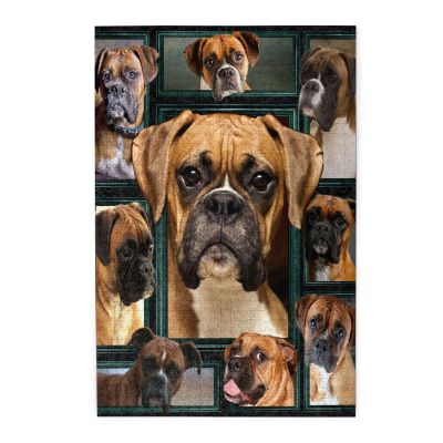 Boxer Dog 1000 Piece Wooden Puzzles Custom Jigsaw Puzzle Toy 29.5x20in